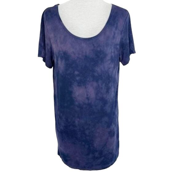 Anthro Silence + Noise Margo Tie Dye Tunic Blue Purple Split back‎ Top Size Med - Picture 3 of 9